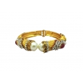 B0031- ethnic kada with mahroon stones and big pearls